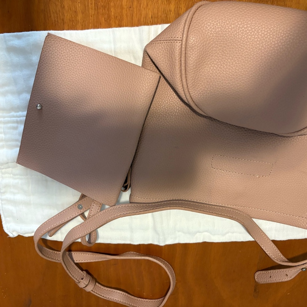 Elegant Pink Leather Backpack